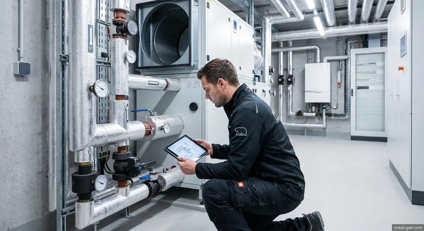 Moderne Haustechnik Installation von Bären Haustechnik AG