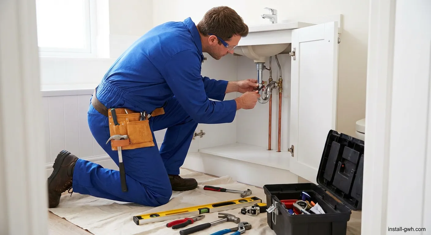 Buchholz Sanitär Fachmann bei der Arbeit