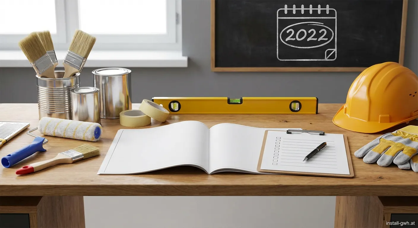 Maler Azubi bei der Gesellenprüfung 2022 beim Streichen einer Wand