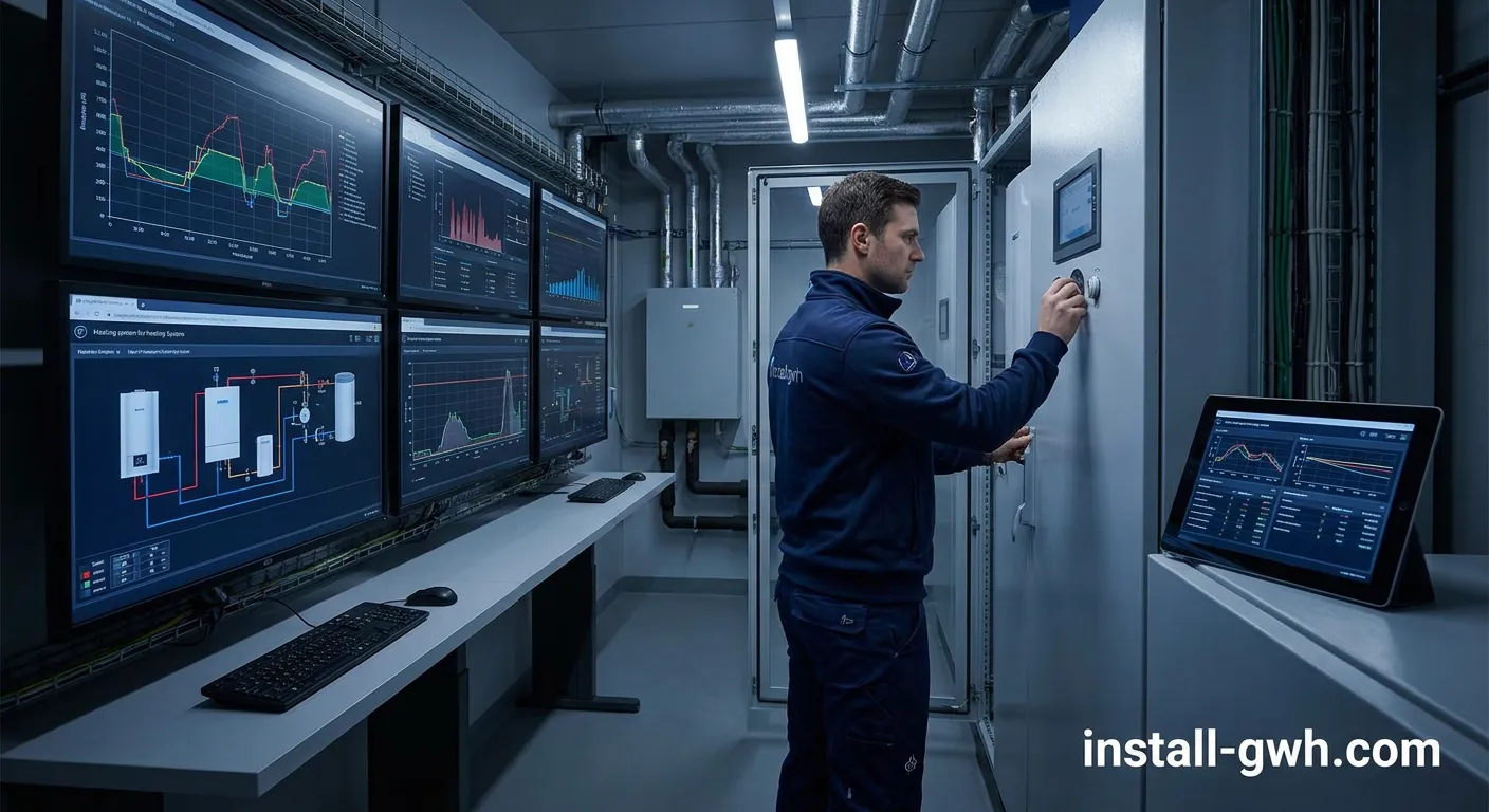 Horstmann Installateur bei der Montage einer Heizsteuerung