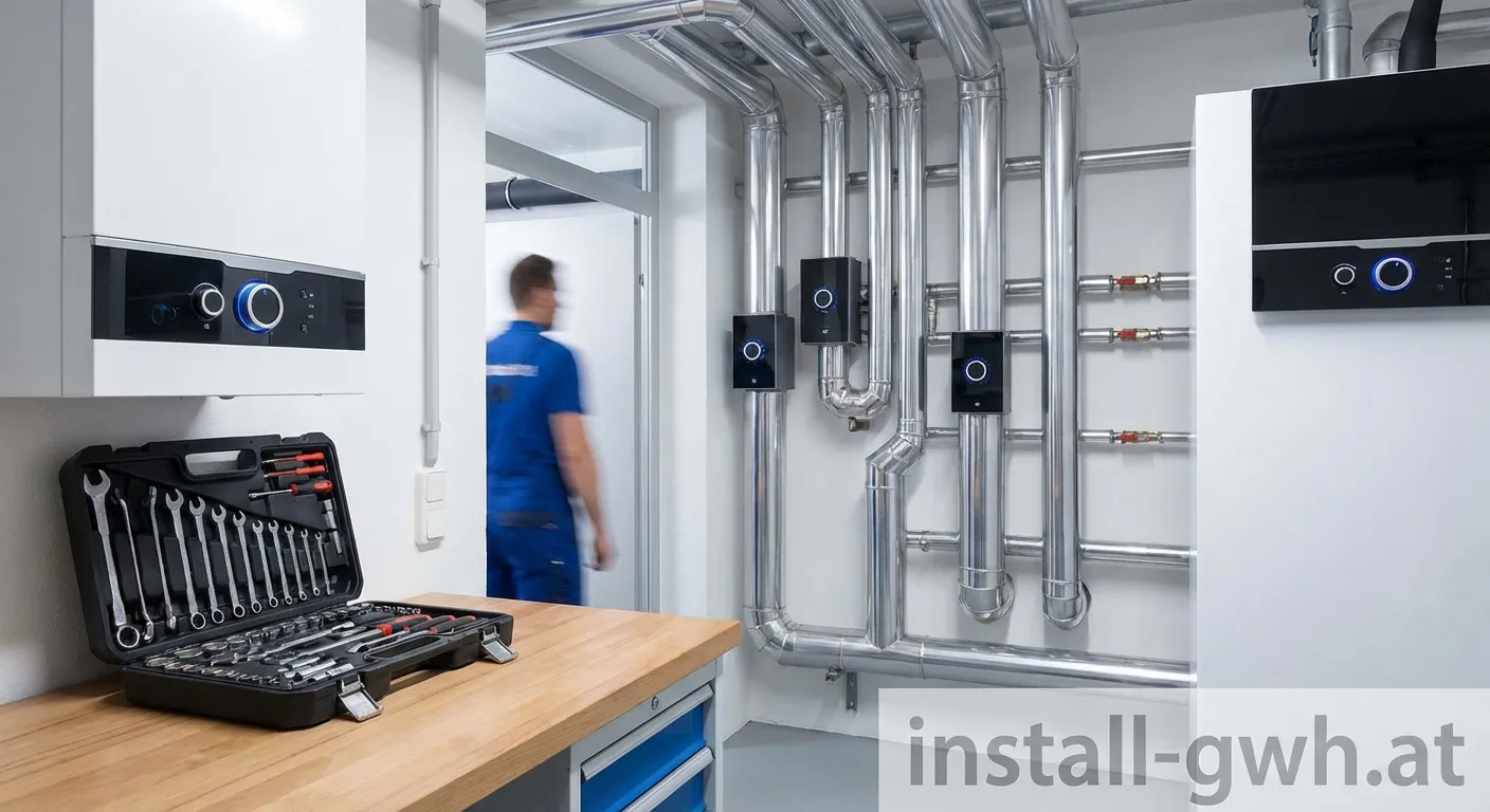 Techniker der Jaeger Haustechnik GmbH & Co KG bei der Arbeit