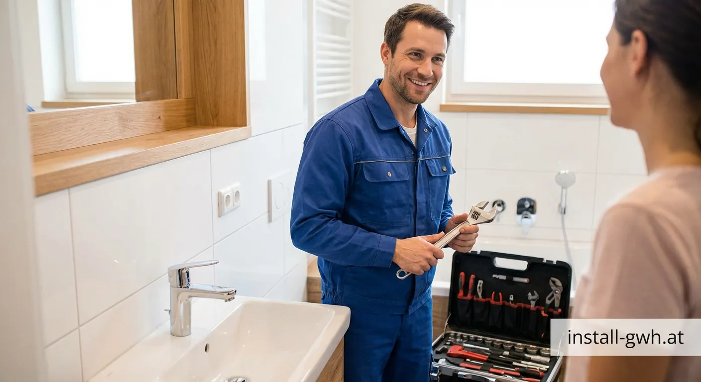 Techniker von Peter Knebel Haustechnik bei der Wartung einer modernen Heizungsanlage