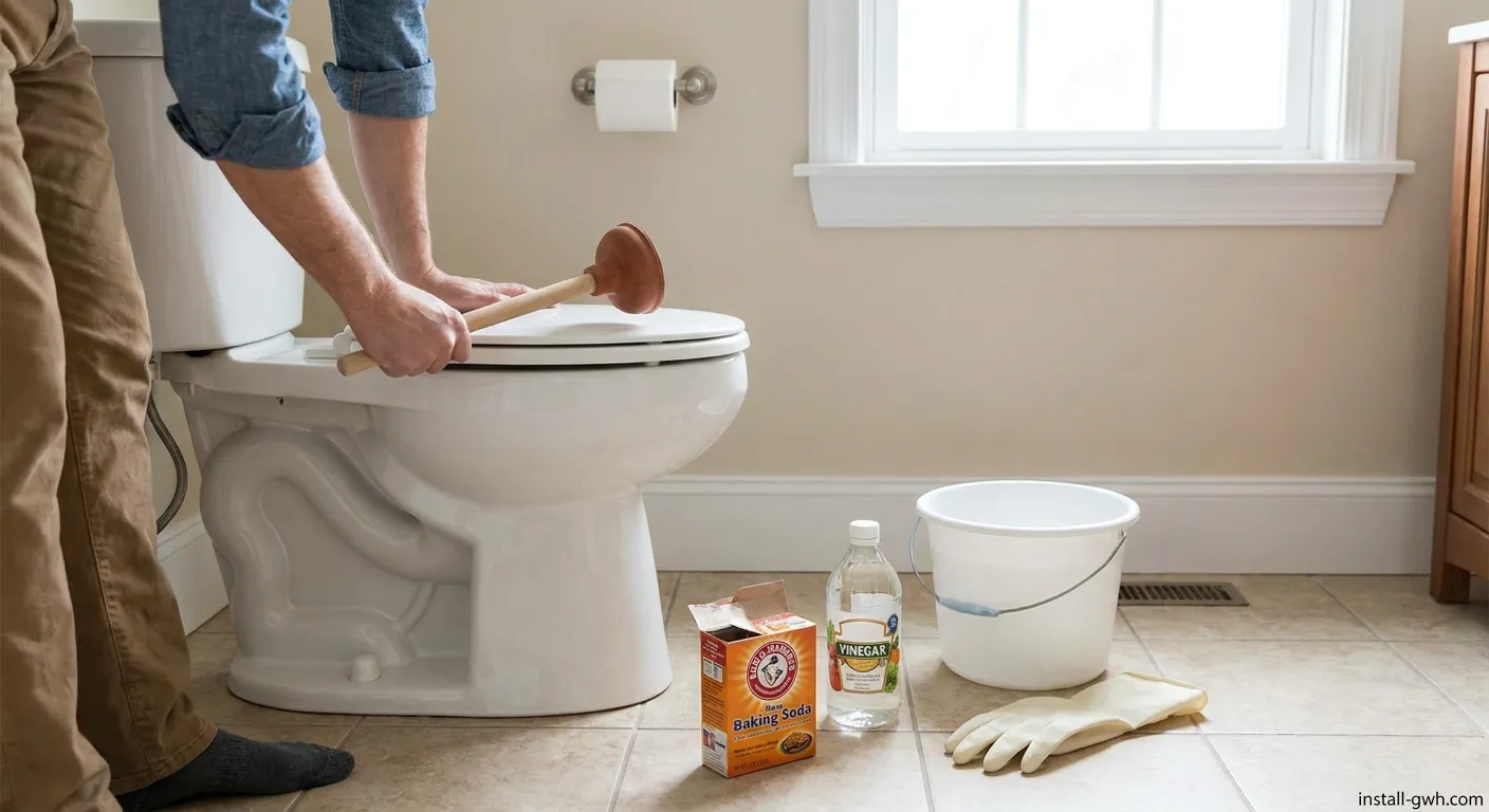 Professionelle Beseitigung einer hartnäckigen WC Verstopfung
